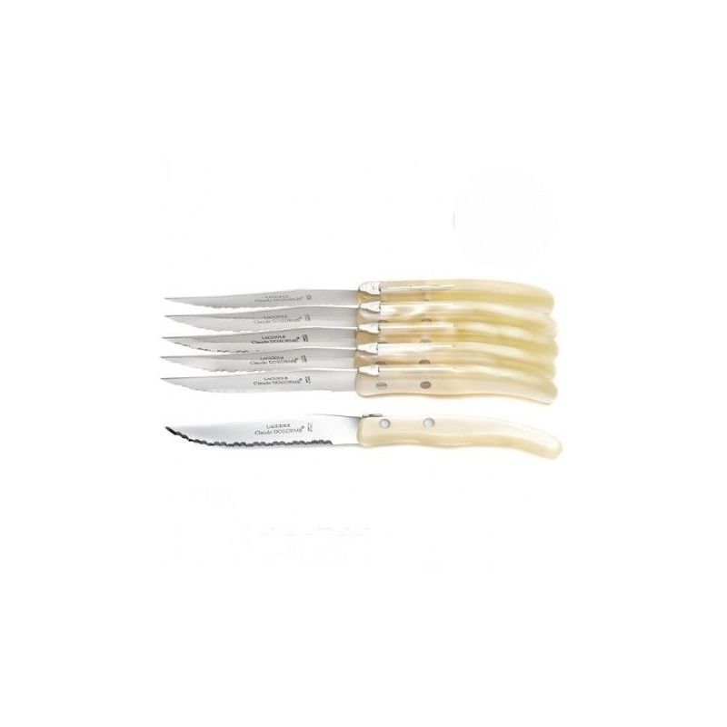 6 couteaux de table 'Laguiole' ivoire en lame inox - L'Incroyable
