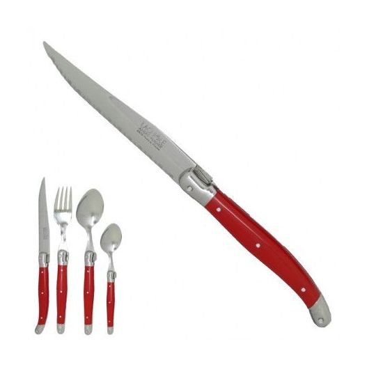 Couteaux cuisine dentelé Laguiole rouge Réf:316012