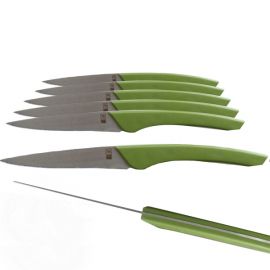 Lot 6 couteaux Bistrot manche polymère vert fabrication française