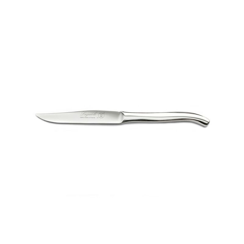 Laguiole knife in polished stainless steel Handmade