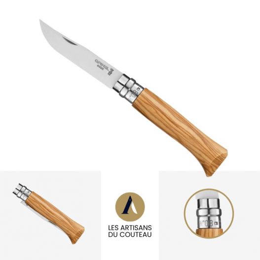 couteau opinel Tradition manche à lame inox 8,5cm olivier