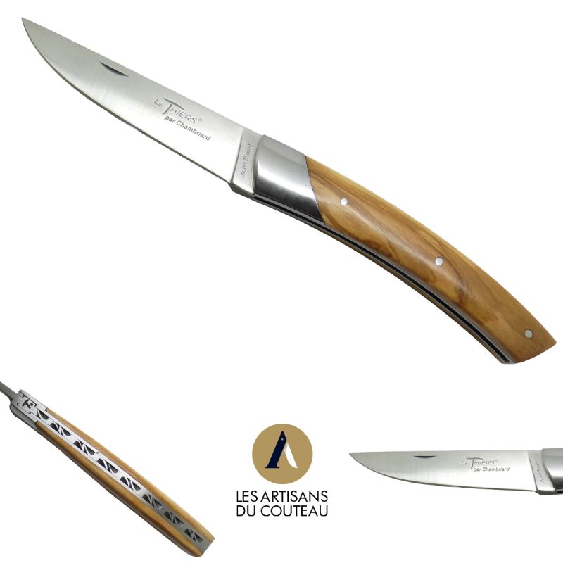 Couteau Santoku avec manche en bois d'olivier